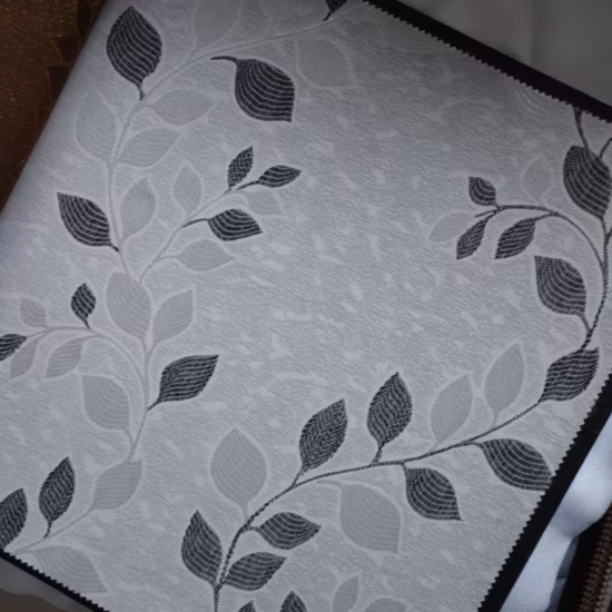 ホット販売高品質家庭用 cortinas 製品 hojitas パターン 100% ポリエステル ジャカード カーテン生地