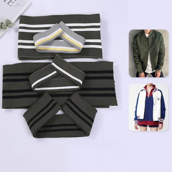 100% ポリエステル リブ生地無地染め繊維用 1X1 リブ生地