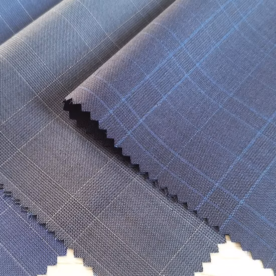 コート、スーツ、ユニフォーム用の高品質チェック柄ツイードウーステッドウールスーツ生地